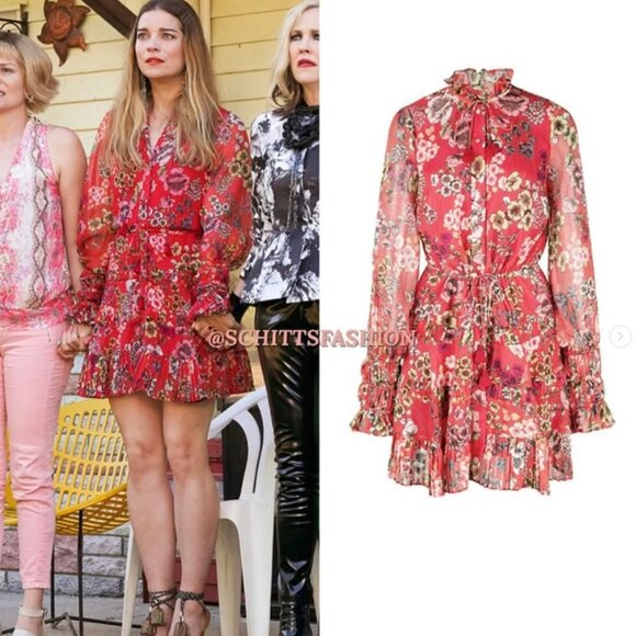 ASO Alexis Rose Schitts Creek - Alexis Dress Red Floral - Picture 1 of 8